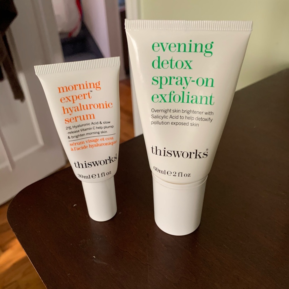 “The works” facial skincare products